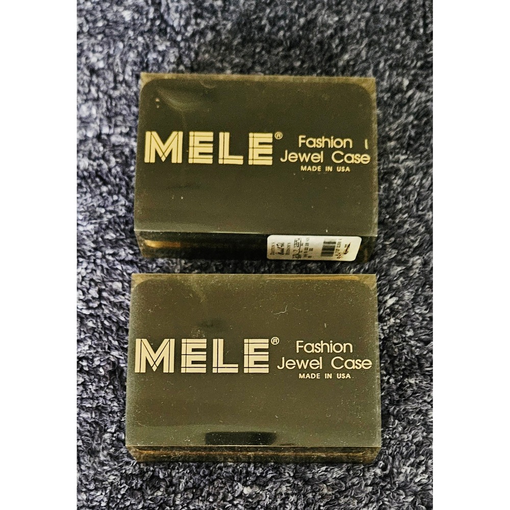 Mele Clamshell Jewelry Box Lot 2 New Old Stock Deadstock Fashion Jewel Case‎ VTG